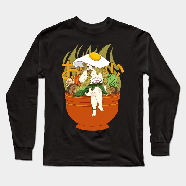 ramen girl Long Sleeve T-Shirt by NevermindOnArt